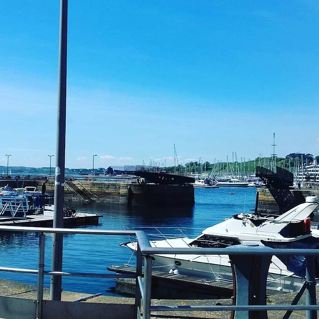 The stretch of water called the Hamoaze, at the Royal William Yard