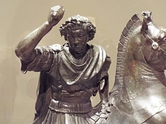 Detail of a Bronze Statue of Alexander the Great on Bucephalus in the Metropolitan Museum of Art, July 2016