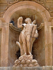 Salamanca- Statue at San Sebastian Church