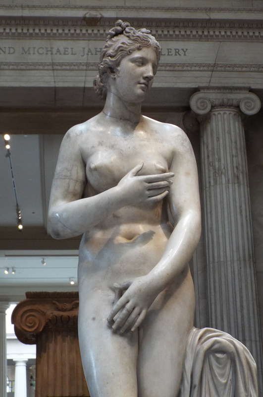 Detail of the Marble Statue of the Capitoline Aphrodite in the Metropolitan Museum of Art, February 2024