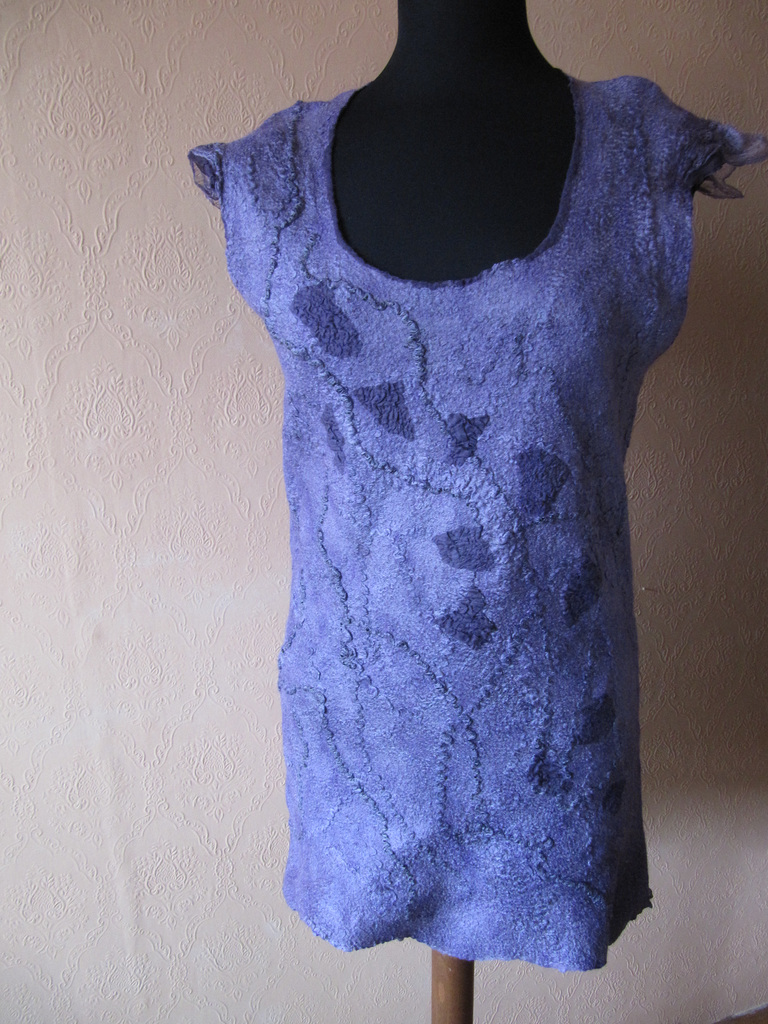 nuno felted vest, hand dyed silk