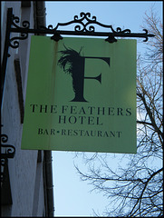 boring Feathers Hotel sign