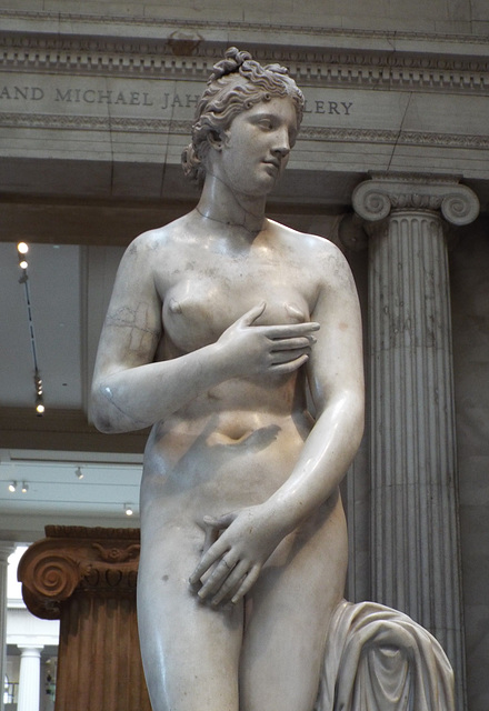 Detail of the Marble Statue of the Capitoline Aphrodite in the Metropolitan Museum of Art, February 2024