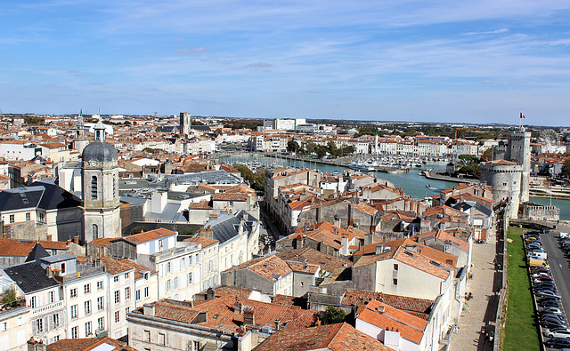 La Rochelle (17) 26 septembre 2015. La ville vue de la Tour de la Lanterne.