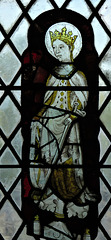 canterbury cathedral (53)st catherine glass of the mid c15 in the chantry chapel of henry iv