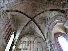 canterbury cathedral (43) st andrew's chapel of c.1130, its vaulting a slightly later addition,the wall painting later mediaeval, say c13