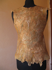 nuno felted vest with hand dyed silk: front part: back