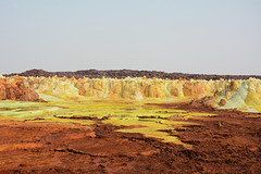 Ethiopia, Danakil Depression, Sulfur-Andesite Lava Flows in the Crater of Dallol Volcano