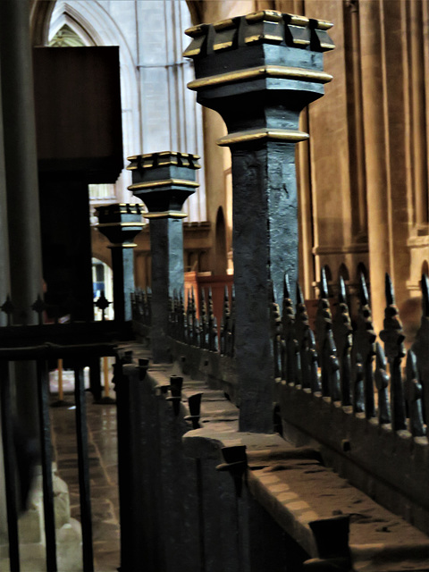 canterbury cathedral (40)c15 wedges holding ironwork on chichele's tomb +1443