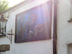 The mural on the front of the Inn