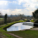 Looking south from Astwood Top Lock along the Astwood flight of locks on the Worcester and Birmingham Canal