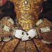 Detail of the Portrait of Queen Mary I by Hans Elworth in the Metropolitan Museum of Art, December 2022
