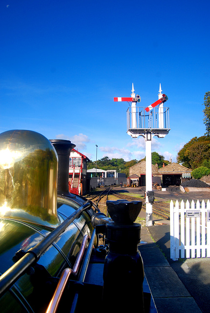 Driver's view from Isle of Man loco #10, C.H.Wood.