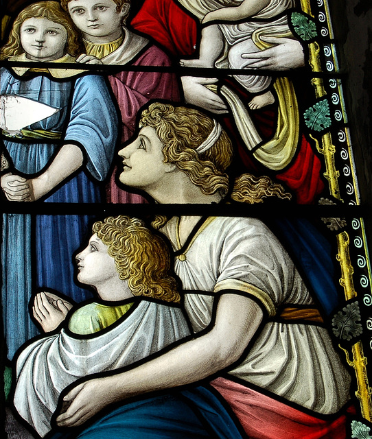 Detail of Bamber memorial window, south aisle, Appleby Magna Church, Leicestershire