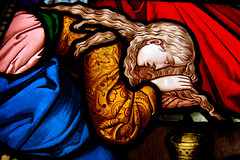 Detail of 1863 East Window, Christ Church, Dog Lane, Hulland Ward, Derbyshire