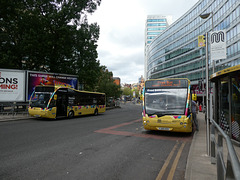 First Manchester 49922 (YJ14 BJZ) and 49111 (YJ60 KDV) in Manchester - 24 May 2019 (P1020078)