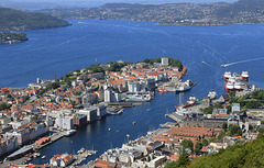 Utsikt fra Fløyfjellet til Bergen