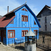 Romania, Maramureș, Blue House in the Village of Moisei