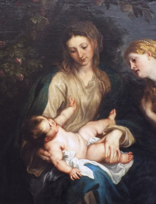 Detail of the Virgin and Child with St. Catherine of Alexandria by Van Dyck in the Metropolitan Museum of Art, January 2023