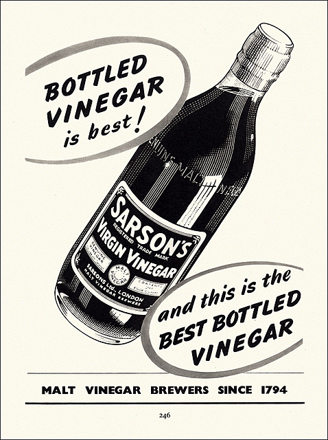 Sarson's Vinegar Ad, 1950