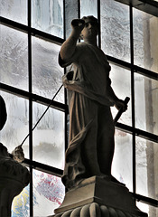 st mary abchurch , london.figure atop the c17 tomb of sir patience ward +1696 attib to thomas cartwright snr