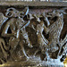 canterbury cathedral (18) mid c12 animal musician capital in st gabriel's chapel in the crypt