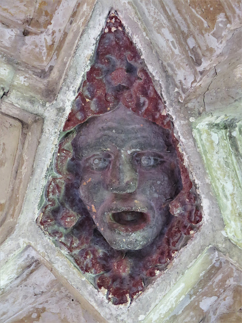 lacock abbey, wilts (148) c15 cloister vaulting boss