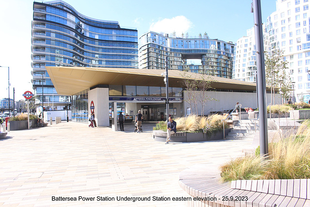 Battersea Power Station Underground Station eastern elevation - 25 9 2023