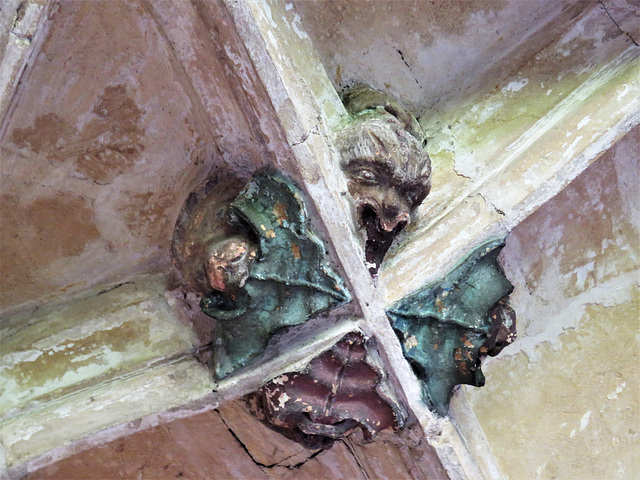 lacock abbey, wilts (114) c15 cloister vaulting boss