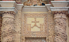 Mexico, Details of the Facade of Iglesia de Santo Domingo de Guzmán in San Cristobal de las Casas