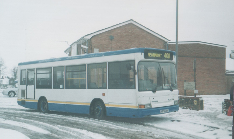 Burtons Coaches KP51 SXY at Mildenhall - 1 Feb 2003 (504-13)
