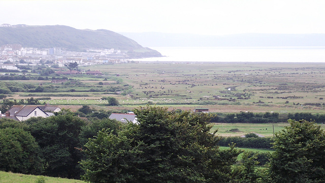 You can just make out the pebble ridge and the golf course