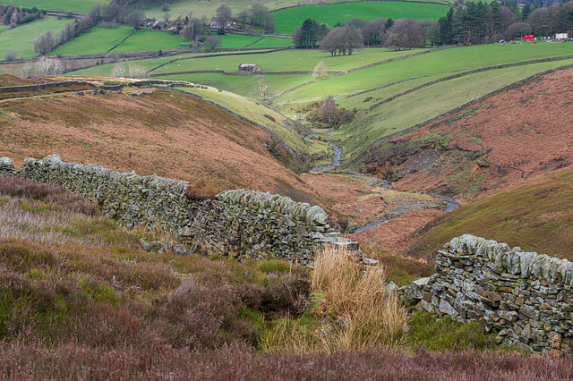 Bray Clough through a broken wall