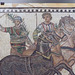 Detail of the Mosaic with the Victorius Green Quadriga in the Archaeological Museum of Madrid, October 2022