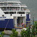 Seajets ferry docking in the rain