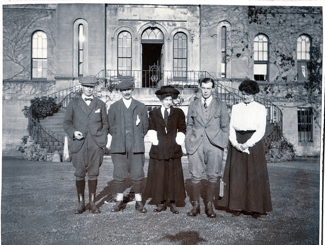 Gelston Castle, Dumfries and Galloway, Scotland c1909 (now a ruin) - Weekend Party at