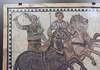 Detail of the Mosaic with the Victorius Green Quadriga in the Archaeological Museum of Madrid, October 2022