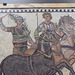 Detail of the Mosaic with the Victorius Green Quadriga in the Archaeological Museum of Madrid, October 2022