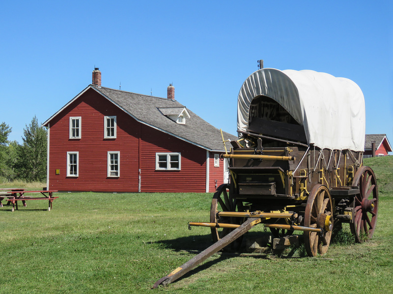 Bar U Ranch, Cookhouse and old wagon