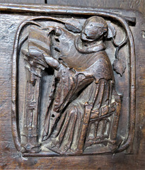 boston church,lincs (20)c14 misericord cleric reading