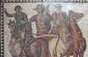 Detail of the Mosaic with the Quadriga of the Red Team in the Archaeological Museum of Madrid, October 2022