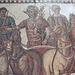 Detail of the Mosaic with the Quadriga of the Red Team in the Archaeological Museum of Madrid, October 2022