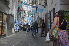 Napoli FC banners in Amalfi