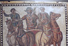 Detail of the Mosaic with the Quadriga of the Red Team in the Archaeological Museum of Madrid, October 2022