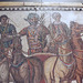 Detail of the Mosaic with the Quadriga of the Red Team in the Archaeological Museum of Madrid, October 2022