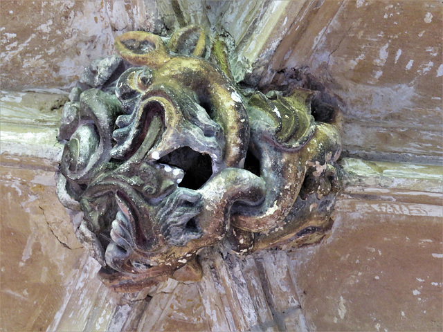 lacock abbey, wilts (124) c15 cloister vaulting boss