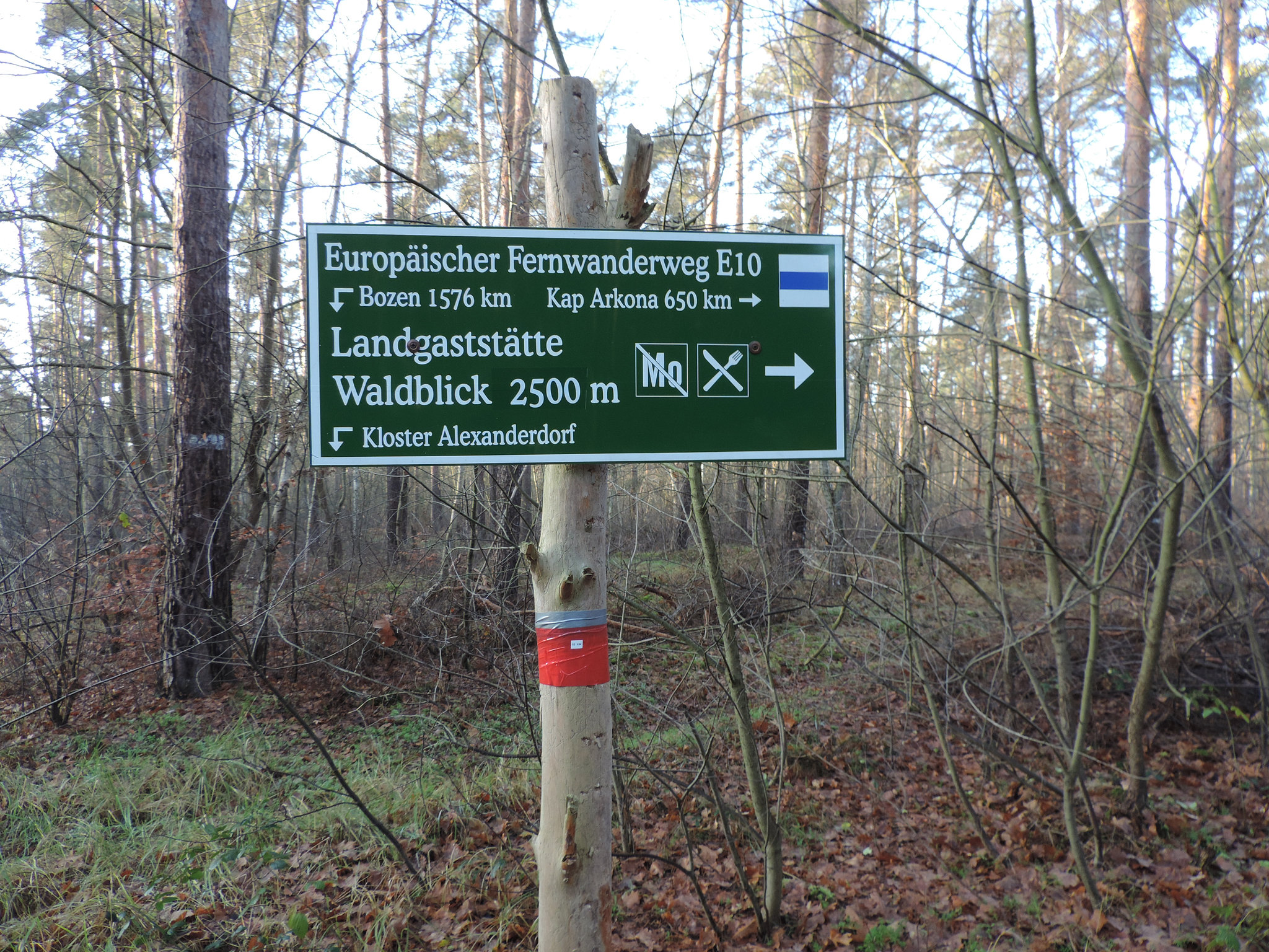 Europäischer Fernwanderweg E10 bei Alexanderdorf