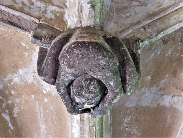 lacock abbey, wilts (127) c15 cloister vaulting boss