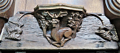 boston church,lincs (26) c14 misericord stag eagle shell