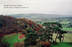 Looking North towards Welshpool from the remains of Montgomery Castle (Scan from 1992)